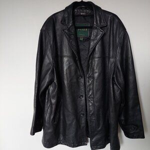 Danier Black Leather Midi Jacket Men's XLarge/44-46